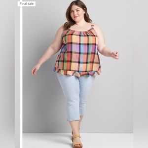 Lane Bryant Multicolor Plaid Tank Top
